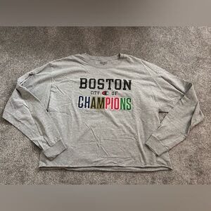 Champion Gray Athletic Crewneck Sweatshirt with Logo